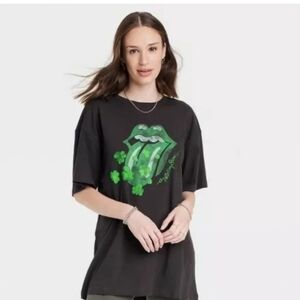 Womens rolling stones St. Patricks oversized Tshirt
